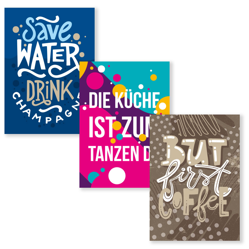 3x Poster "Kitchen Affair"